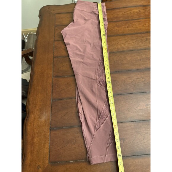 Lululemon Wunder Under‎ Hi Rise Tight 28" Women's Size 12 Plumful Flocked Mesh - Picture 6 of 9